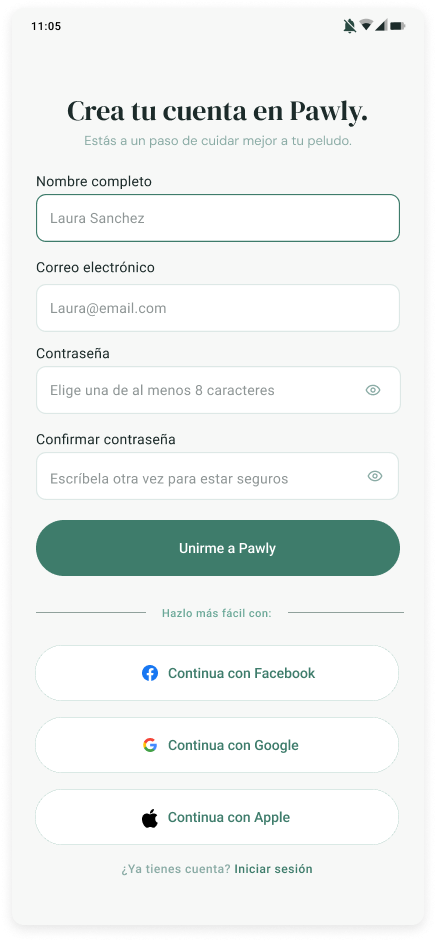 Crear cuenta nueva